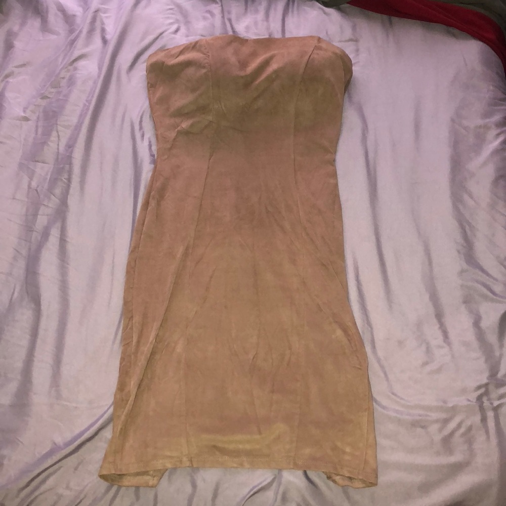 Brown suede dress